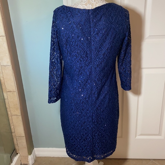 Nwt Eliza J Navy Sequin cocktail lace sequin Navy dress - Picture 7 of 11